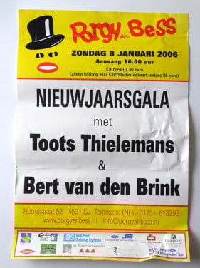 Affiche Toots Thielemans Bert van den Brink Porgy & Bess Terneuzen