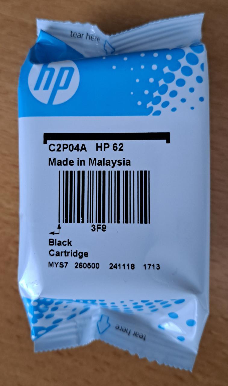 INKTCARTRIDGE HP62 zwart  NIEUW