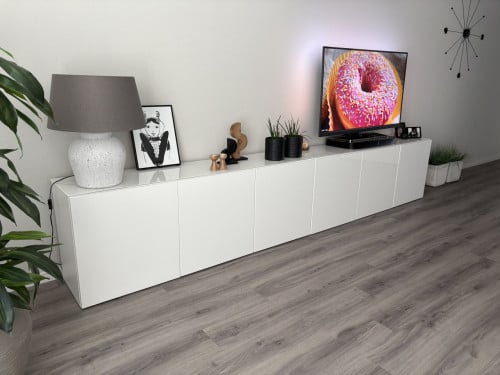 IKea TV meubel Besta Wit hoogglans 360 cm breed
