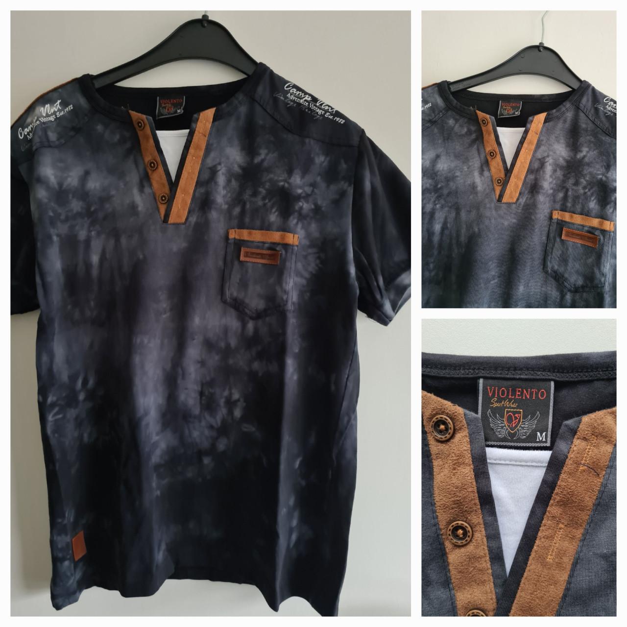 Violento donker blauw tinten T-shirt Maat M
