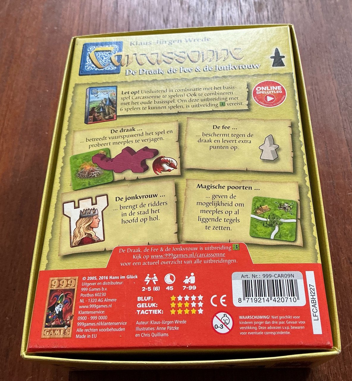Uitbreiding 'De Draak, de Fee en de Jonkvrouw' Carcassonne.