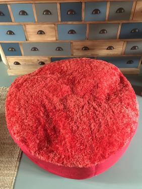 Rode grote opblaasbare poef