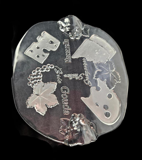 Mooie design kaas serveerschaal (Walther glas)