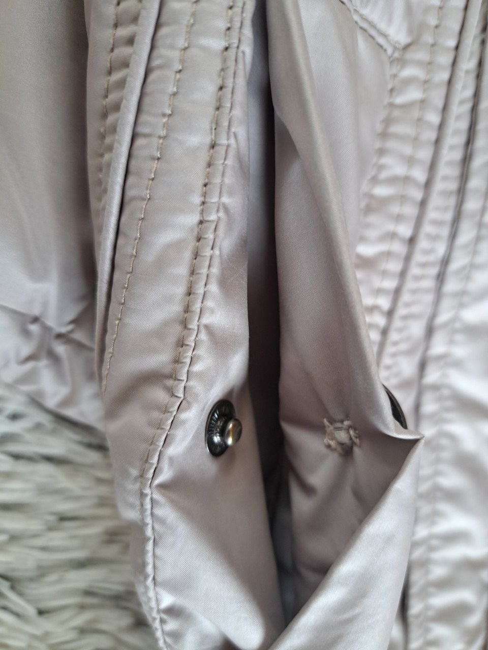 Jas zomer beige Isabell maat 40 valt ruim