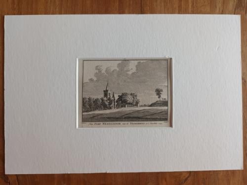 Ets Het dorp Wemeldinge met de Vloedberg uit 1743