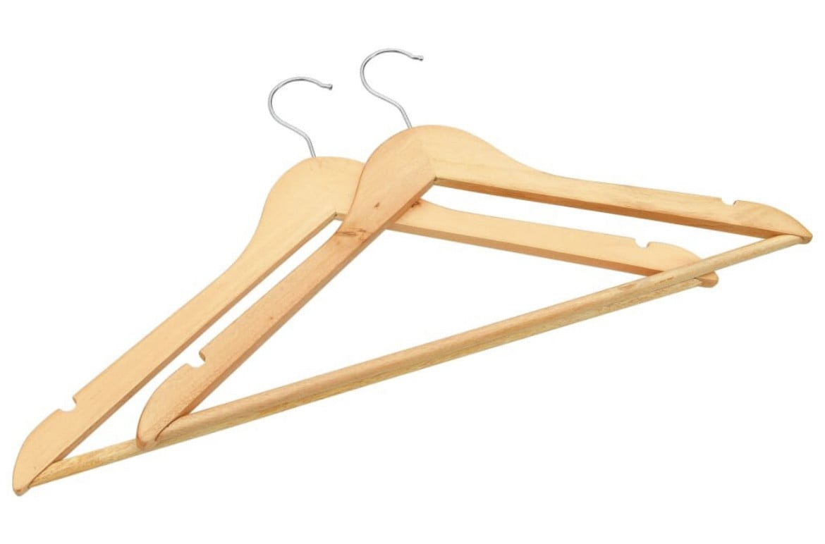 100 x hardhouten kledinghanger / Nieuw !!