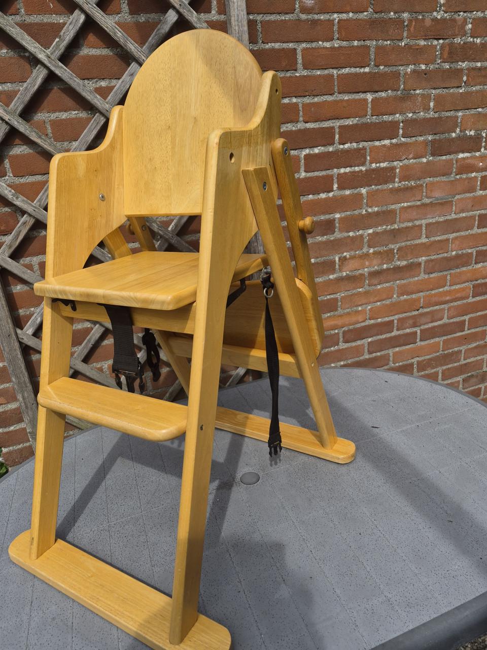 Kinderstoel massief hout, opklapbaar