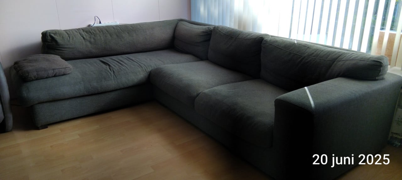 Donker grijs hoekbank