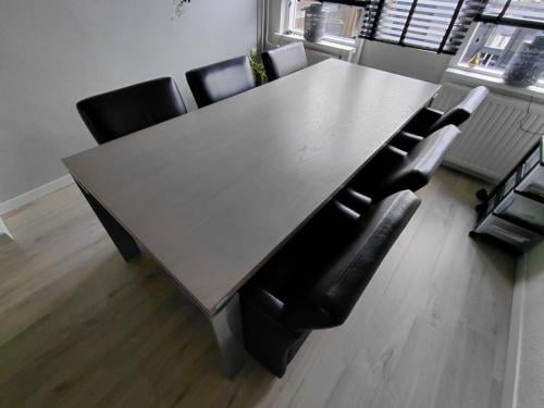 Moderne eettafel & stoelen 6 persoons