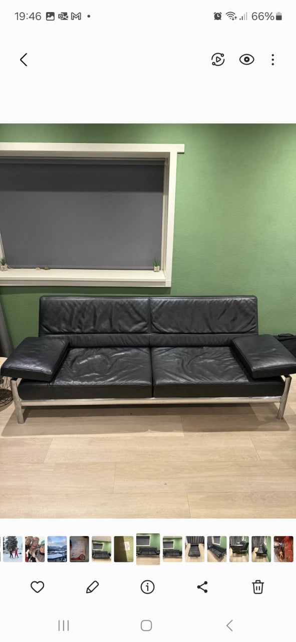 Designer zwart leren bank