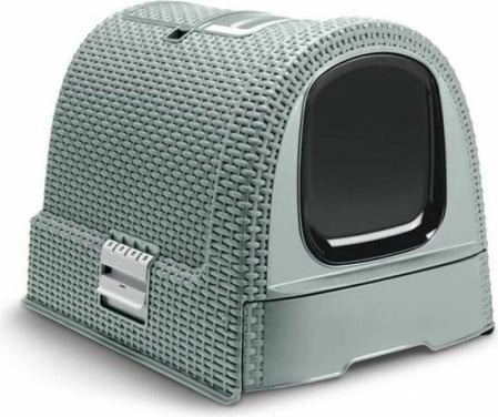 Splinternieuwe CURVER Kattenbak Misty Blue met Lade Schep en Deur!!!