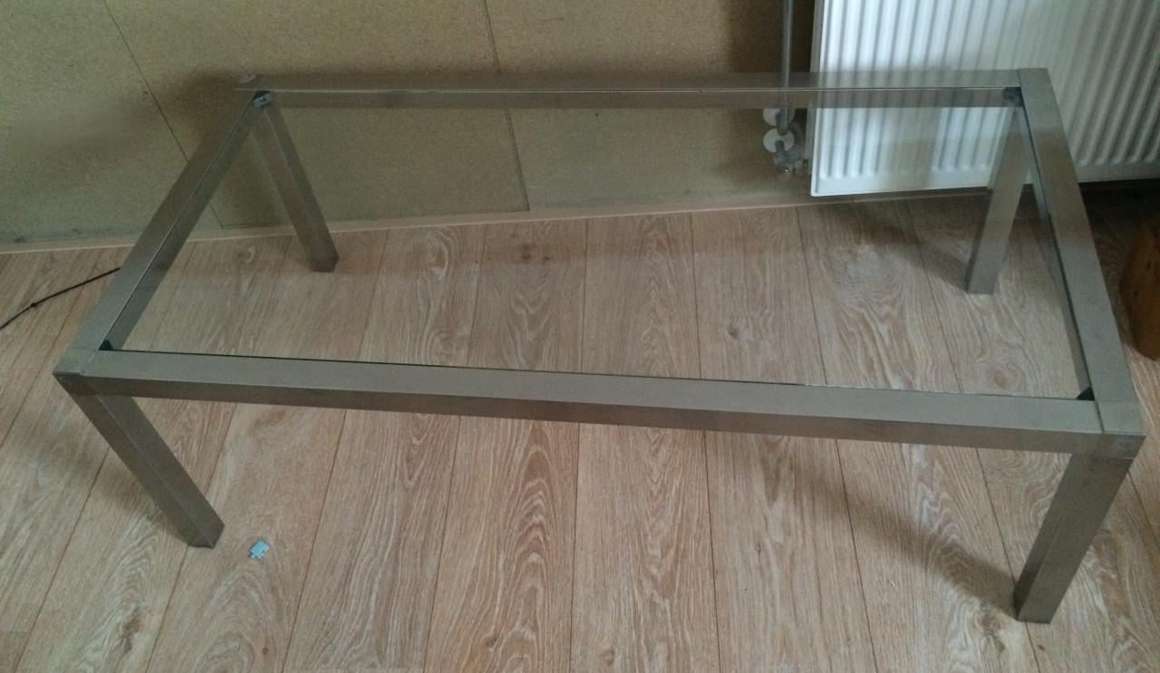 RVS Glazen Salontafel
