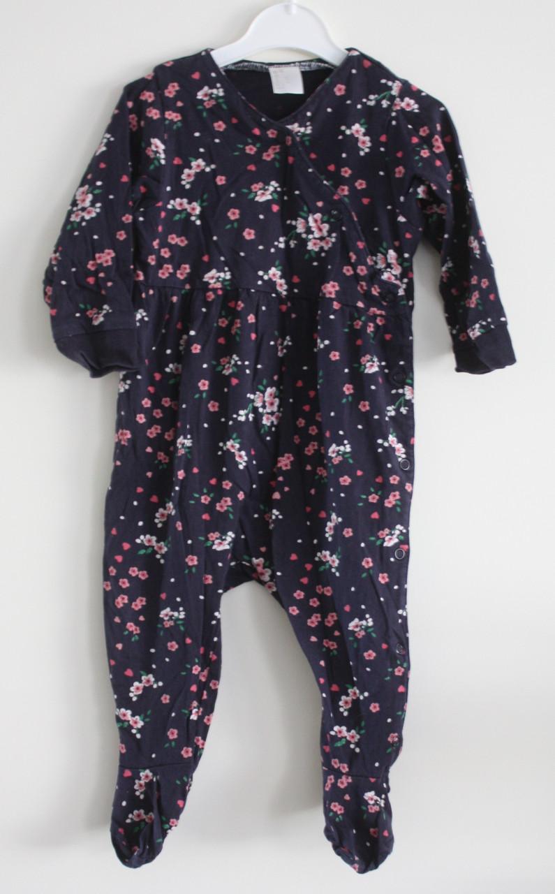 Boxpakje blauw met bloemen maat 74