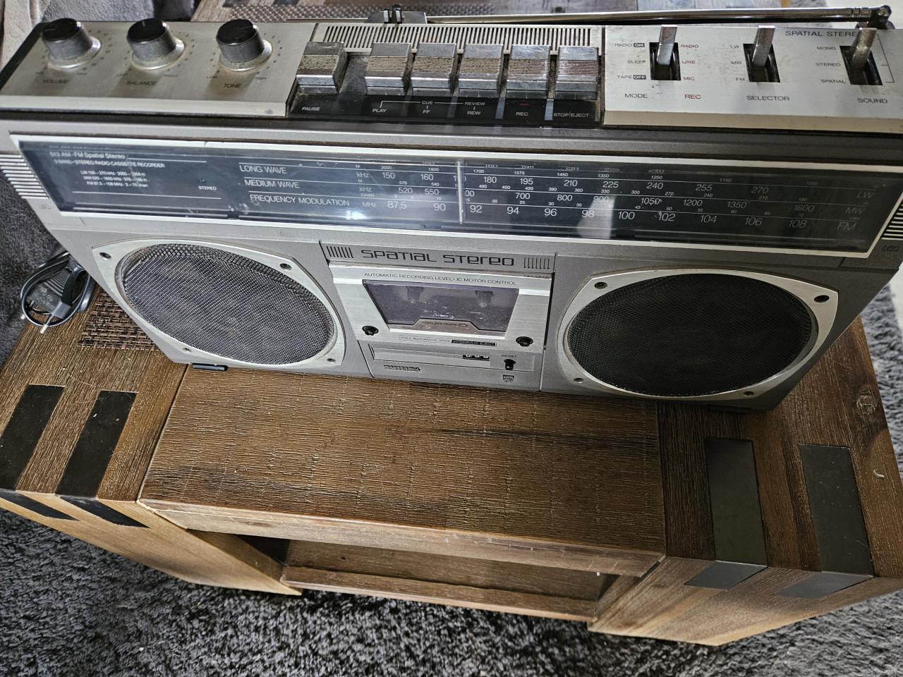 Mooie vintage Philips Ghettoblaster Radio en cassette speler