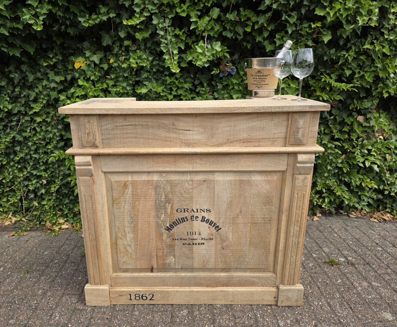 Gave BAR van massief Mango hout NIEUW