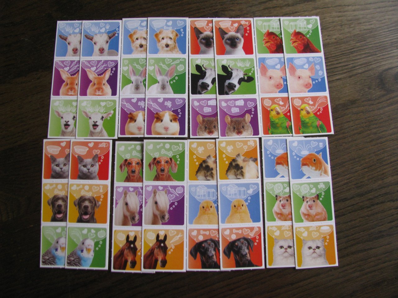 Memoriekaartjes.