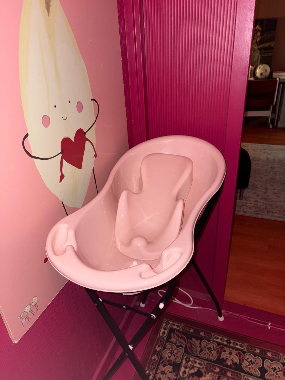 Babybadje met standaard mamaloes oudroze