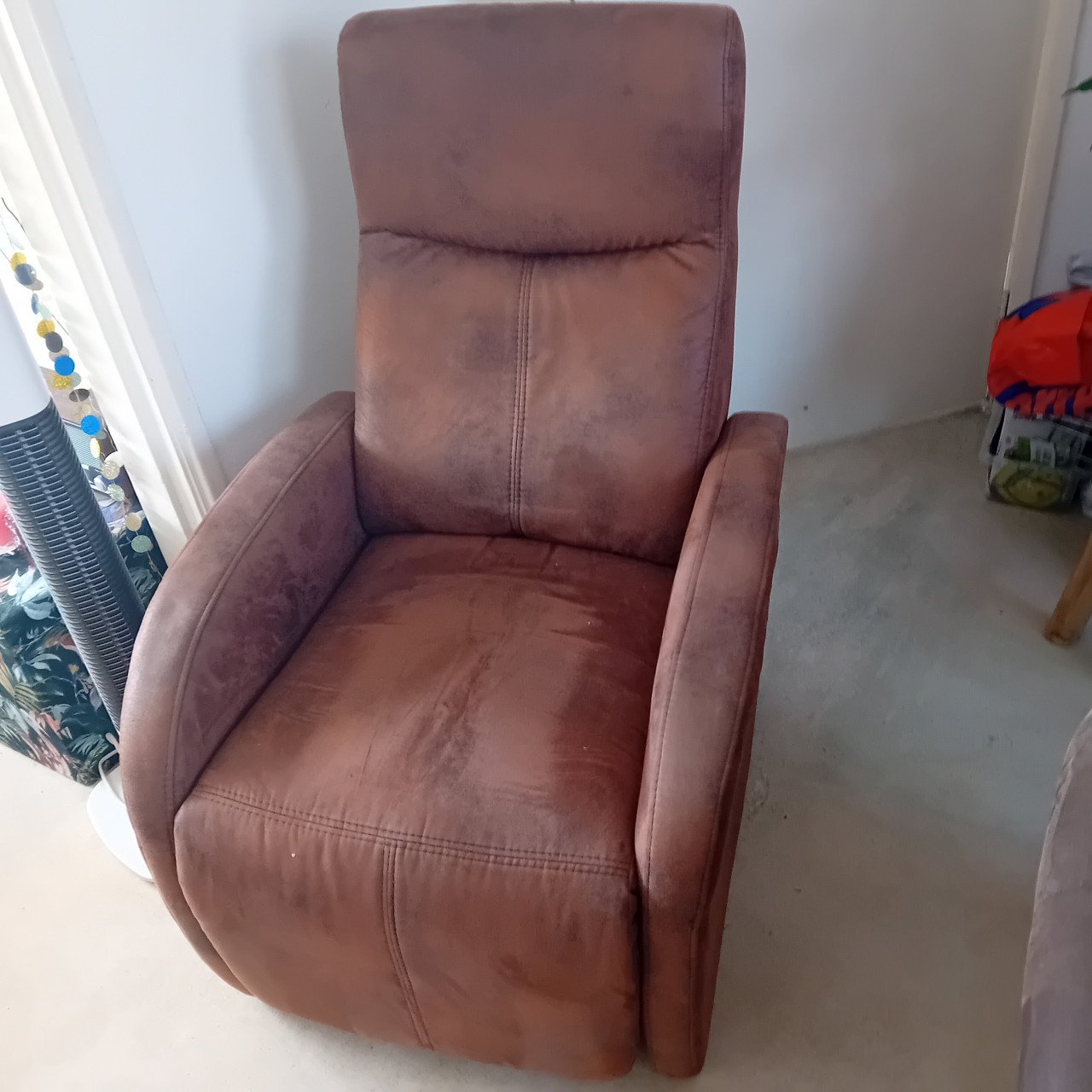 Relax fauteuil suède-achtig bruin