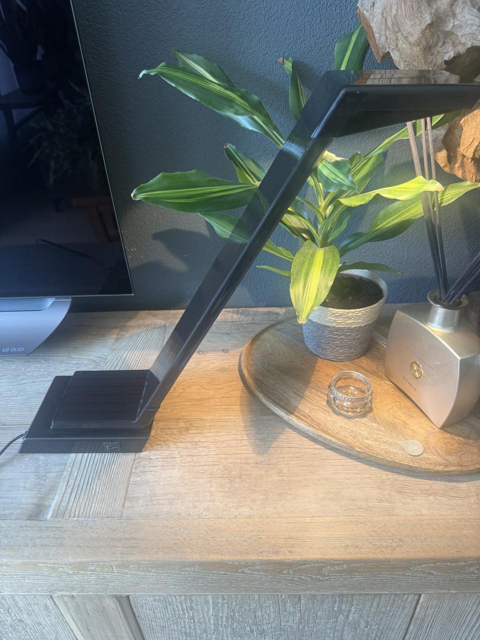 Vintage Post Moderne tafel-/bureau lamp zwart