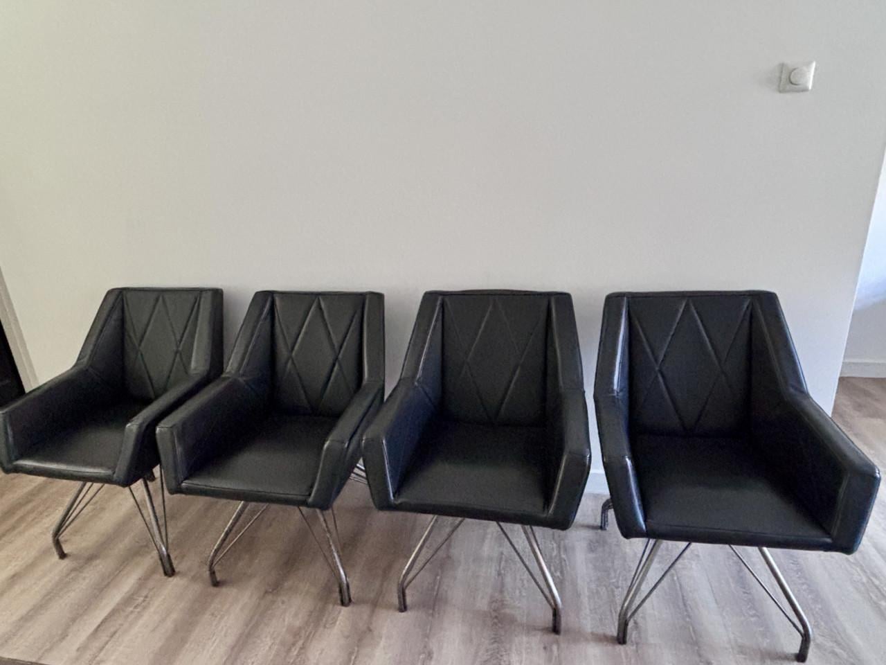 Eetkamerstoelen zwart kalfsleer