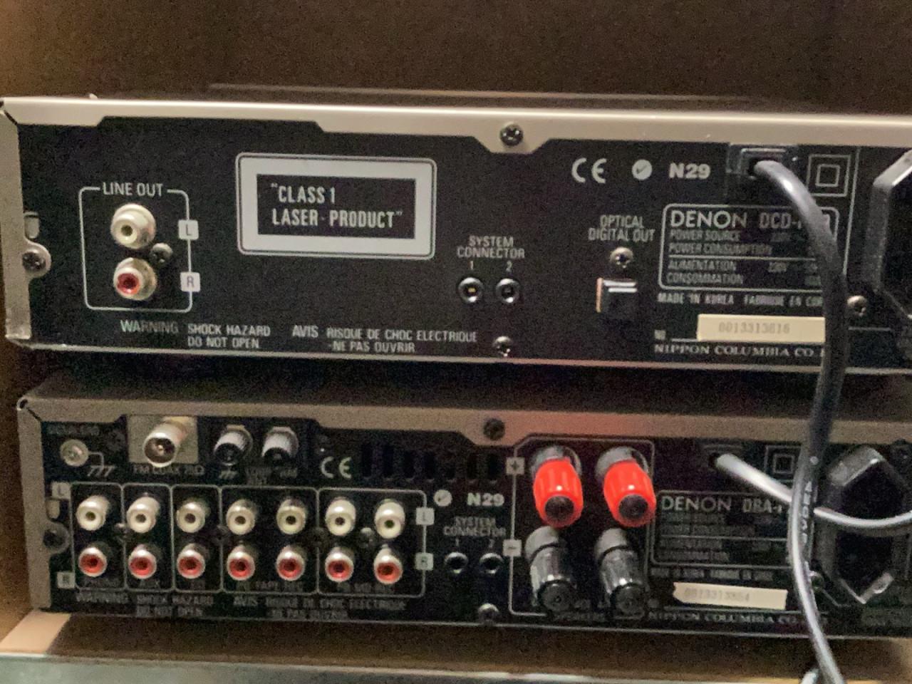 Denon receiver & Denon cd speler & 2 Denon boxen