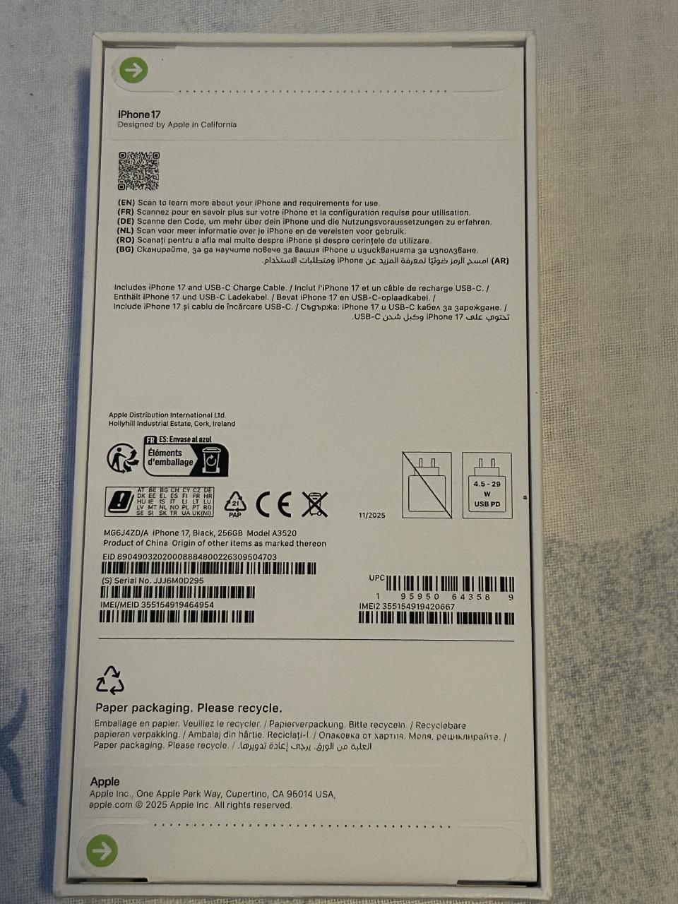 Iphone 17 256GB - nieuw in doos