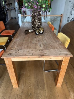 Eettafel massief eikenhout gerookt