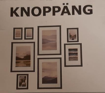 Ikea KNOPPÄNG zwarte lijsten met afbeelding, set van 8.