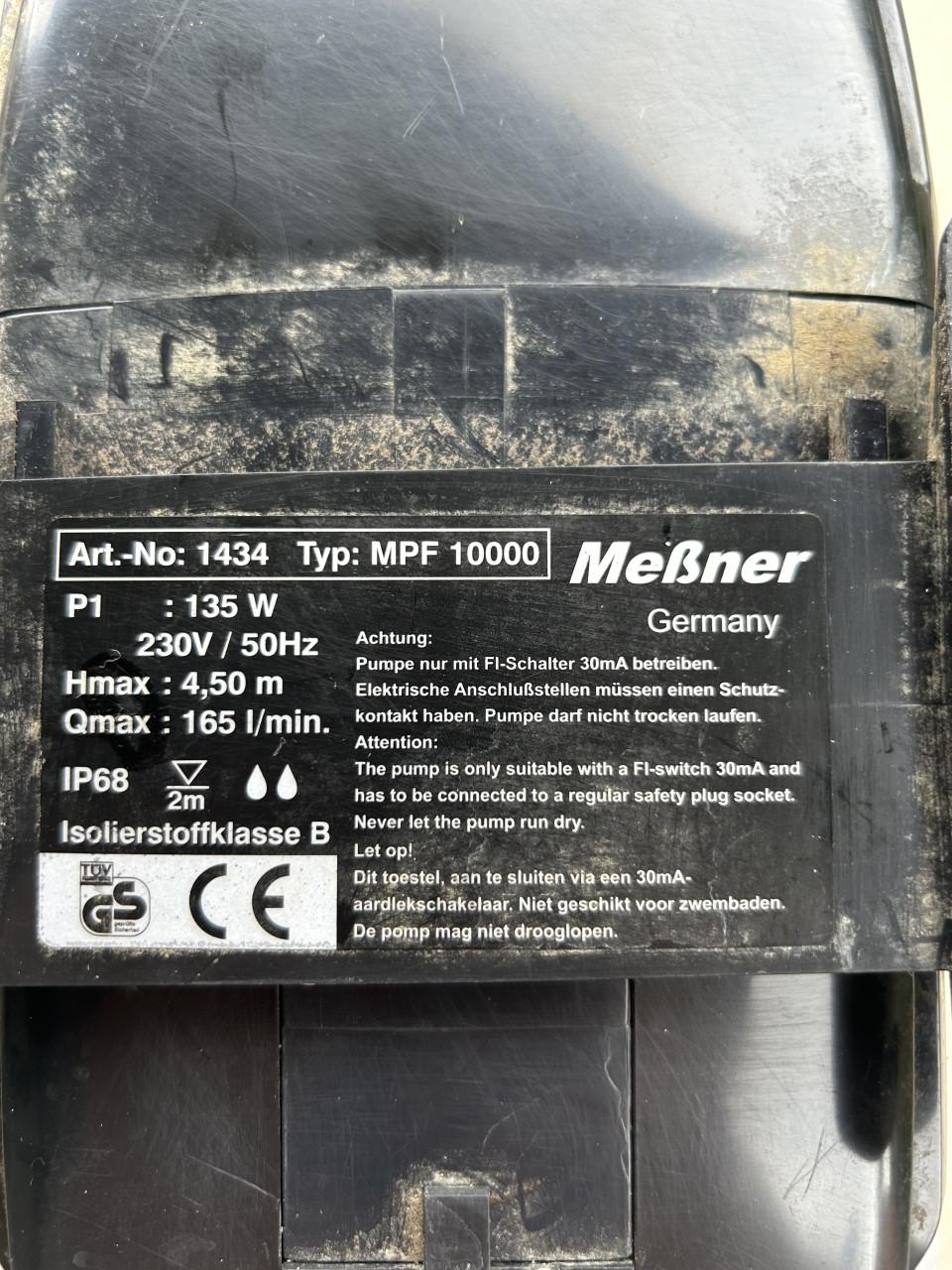 Te koop Messner mpf 1000 sterke en zuinige Vijverpomp