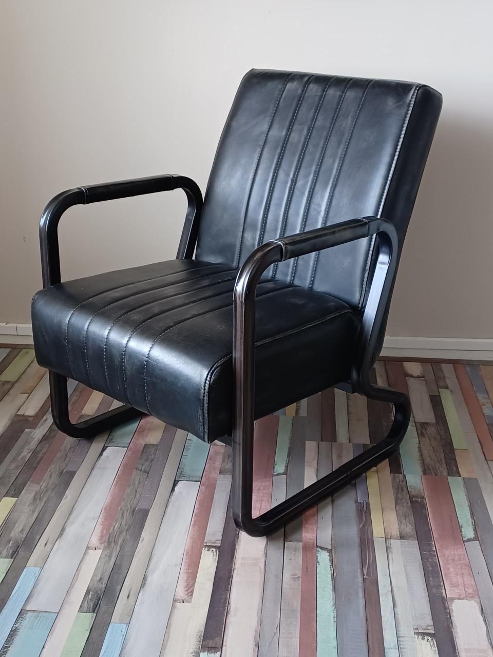 T.k.a. Mooie Leren Fauteuil Industrieel