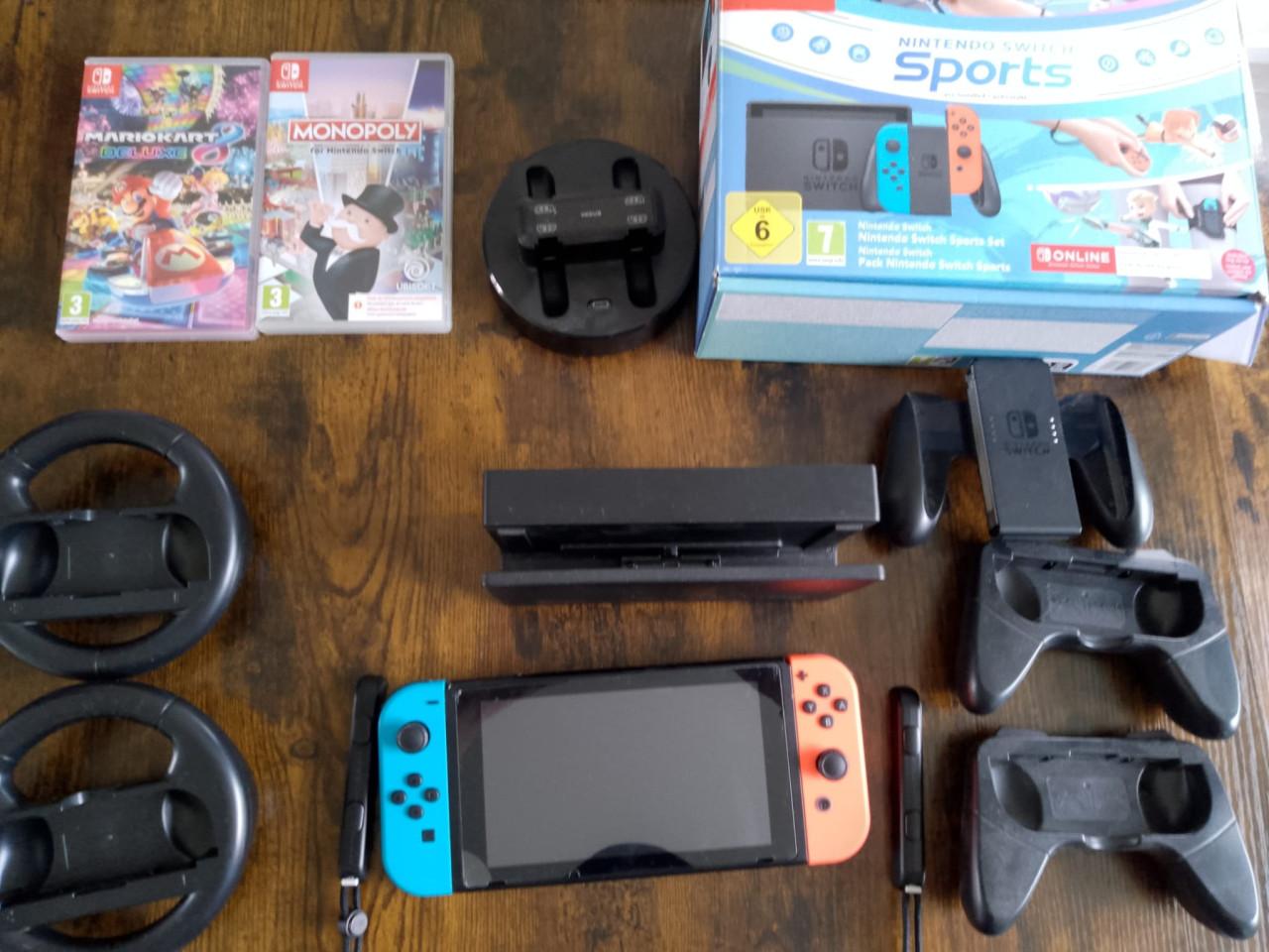 Nintendo switch met veel accessoires en spellen