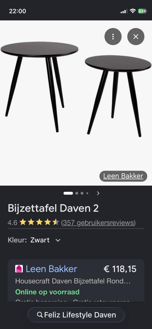 Salontafeltjes - bijzettafeltjes 2 delig