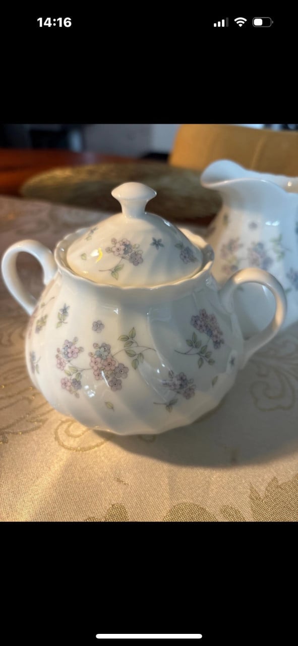 Wedgwood melkkannetje + suikerpotje