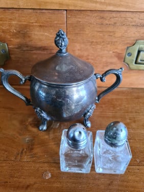Vintage suikerpot van Leonard Silver