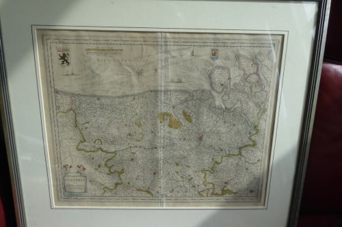 1640 Originele kaart van Blaeu Flandria et Zeelandia Comitatus