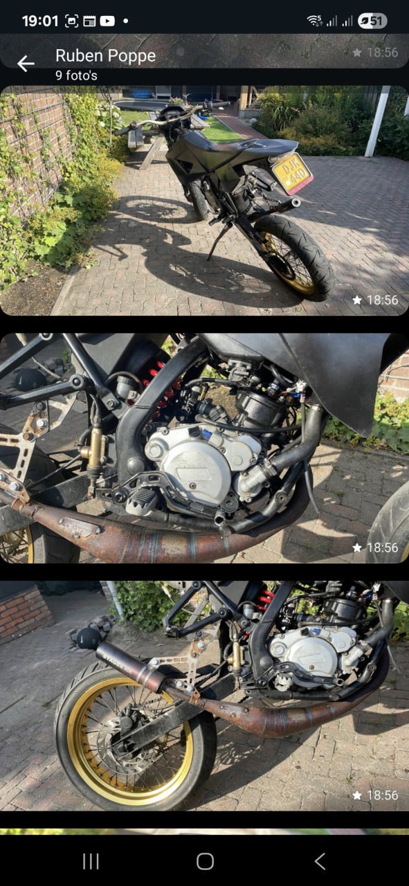 Supermoto schakelbrommer (werkt niet)