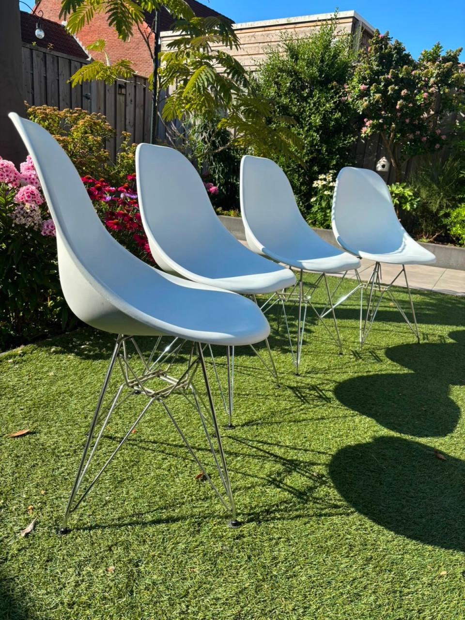 4 witte eetkamer stoelen