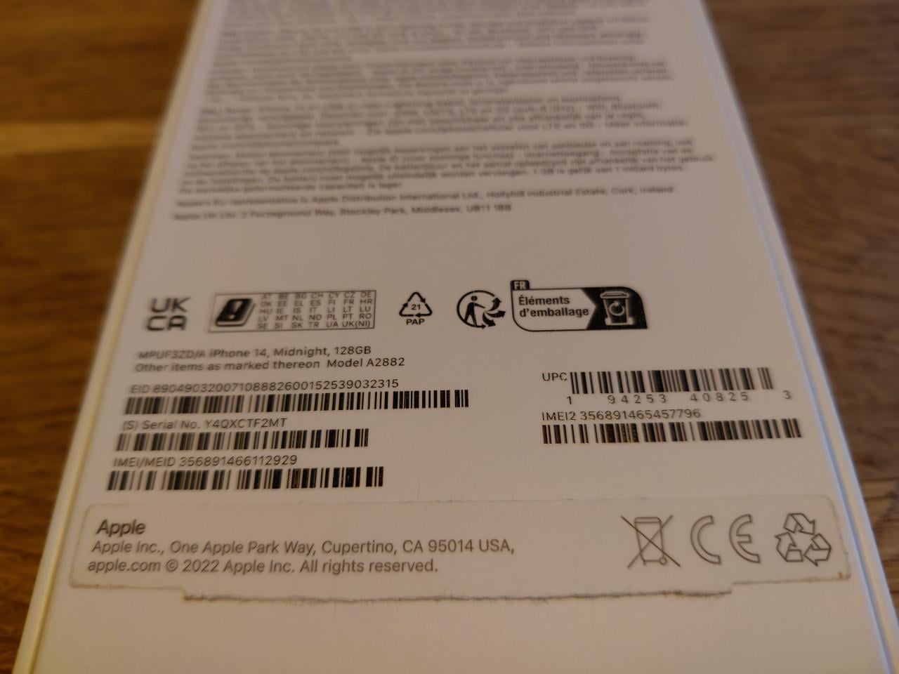 Iphone14 128gb midnight