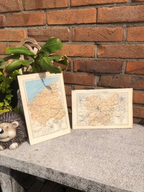 1 setje van 2 vintage kaarten van Vlaanderen.