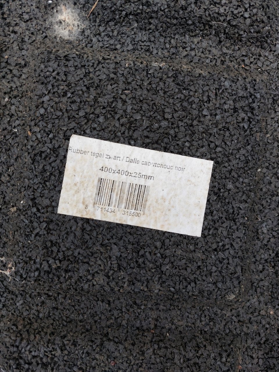 Rubber terrastegels zwart 40x40x2,5cm