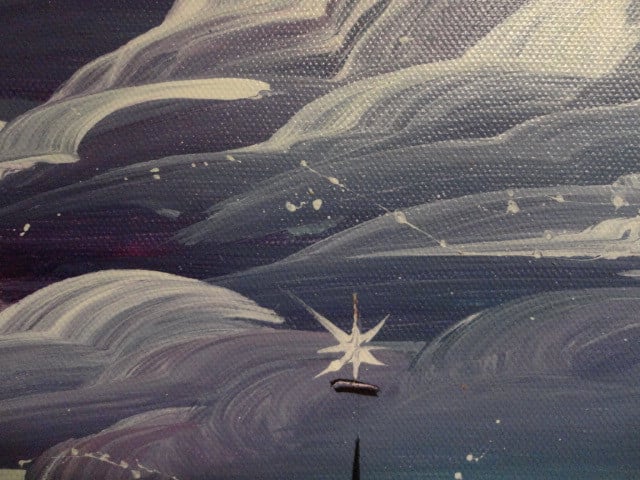 ... City Talk ... Prachtig Acryl 5 luik van Gia Hung 190 cm x 80 cm