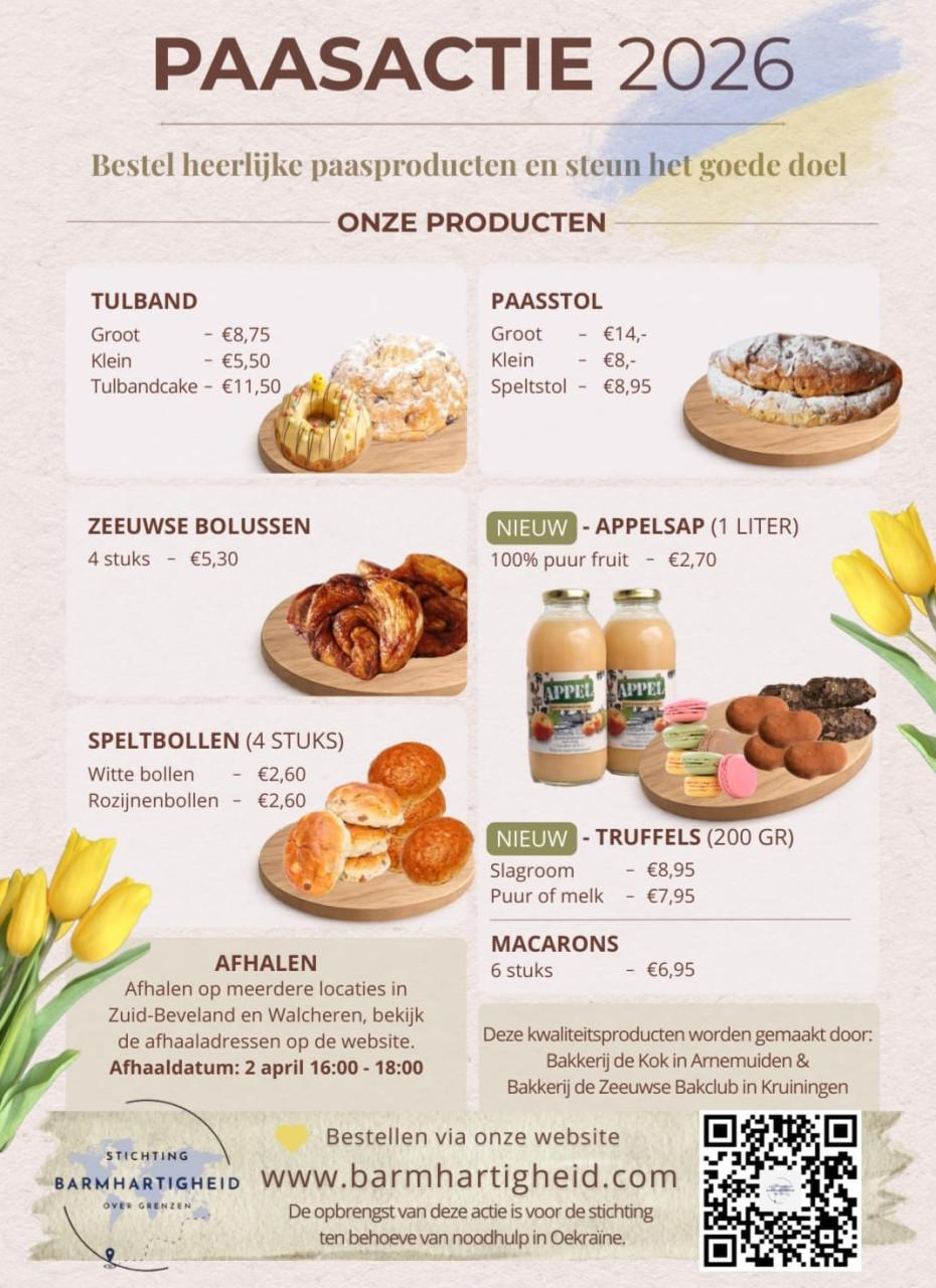 Paasactie voor noodhulp Oekraine. Stichting Barmhartigheid Over Grenzen