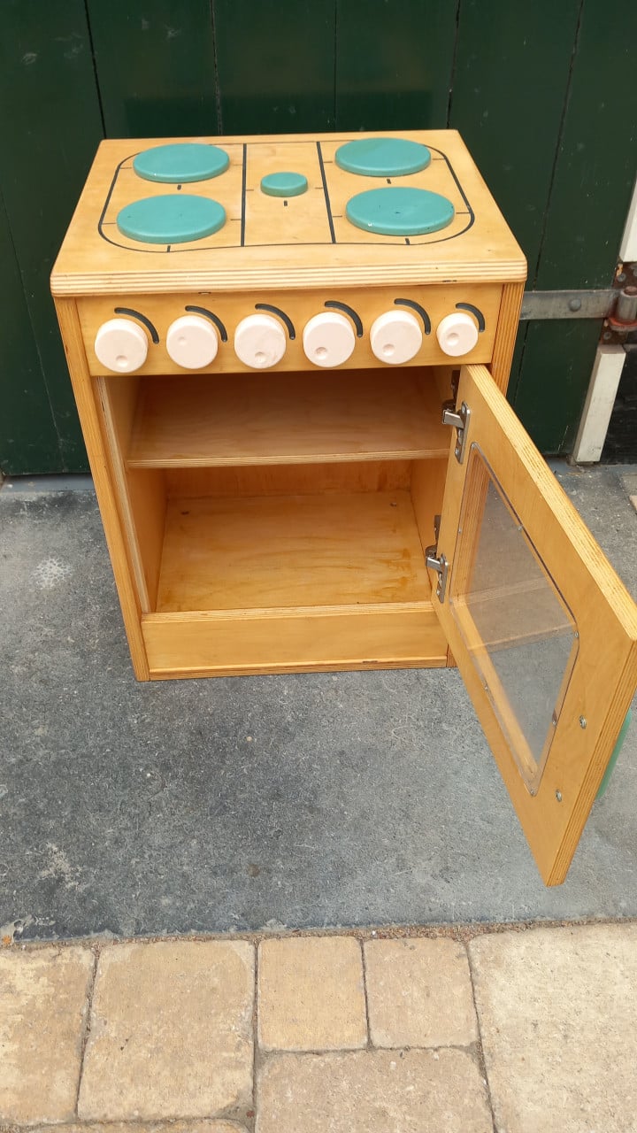 Houten fornuisje met toebehoren
