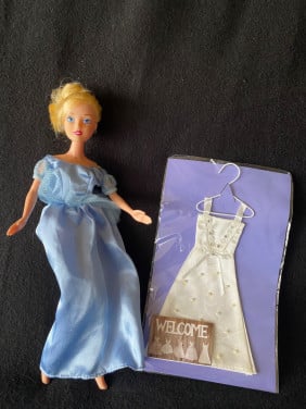 Barbie pop met extra nog een mooie nieuwe jurk