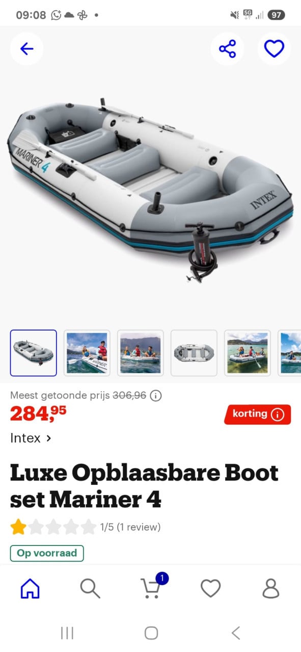 Intex Mariner 4 Set - Opblaasboot 4-persoons