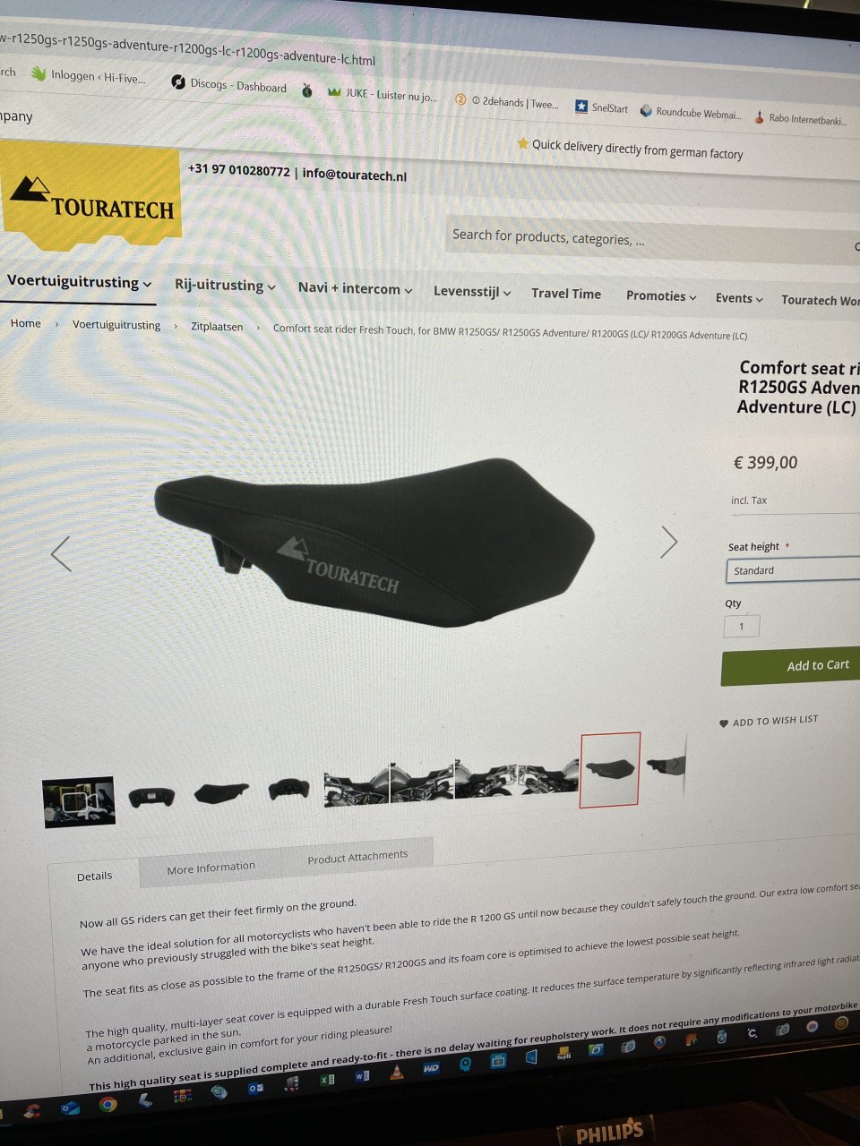 Touratech Fresh Touch zadel standaard hoogte BMW R1200GS LC-1250 GS(A)
