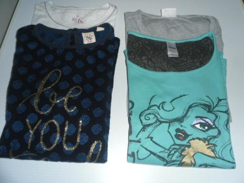 4 LONGSLEEVES OF TRUI 158-164 + 170-176 + 162