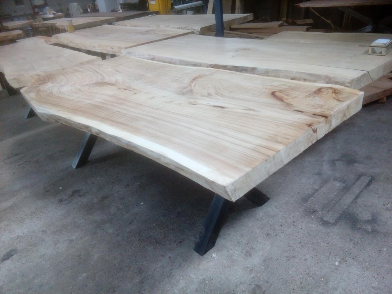 Boomstamtafels, tafelbladen planken