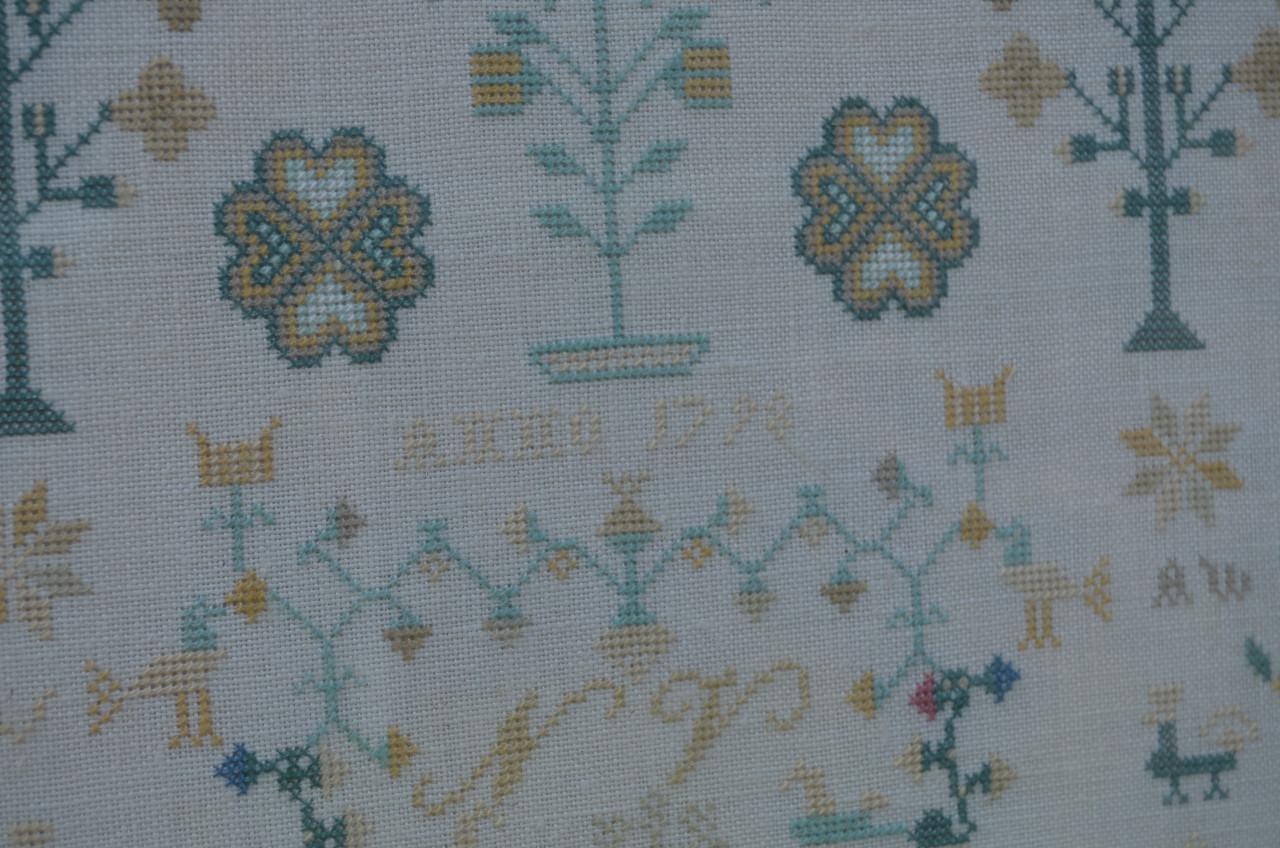 Grote Twentse merklap 1792 zeer fijn geborduurd ipst!!