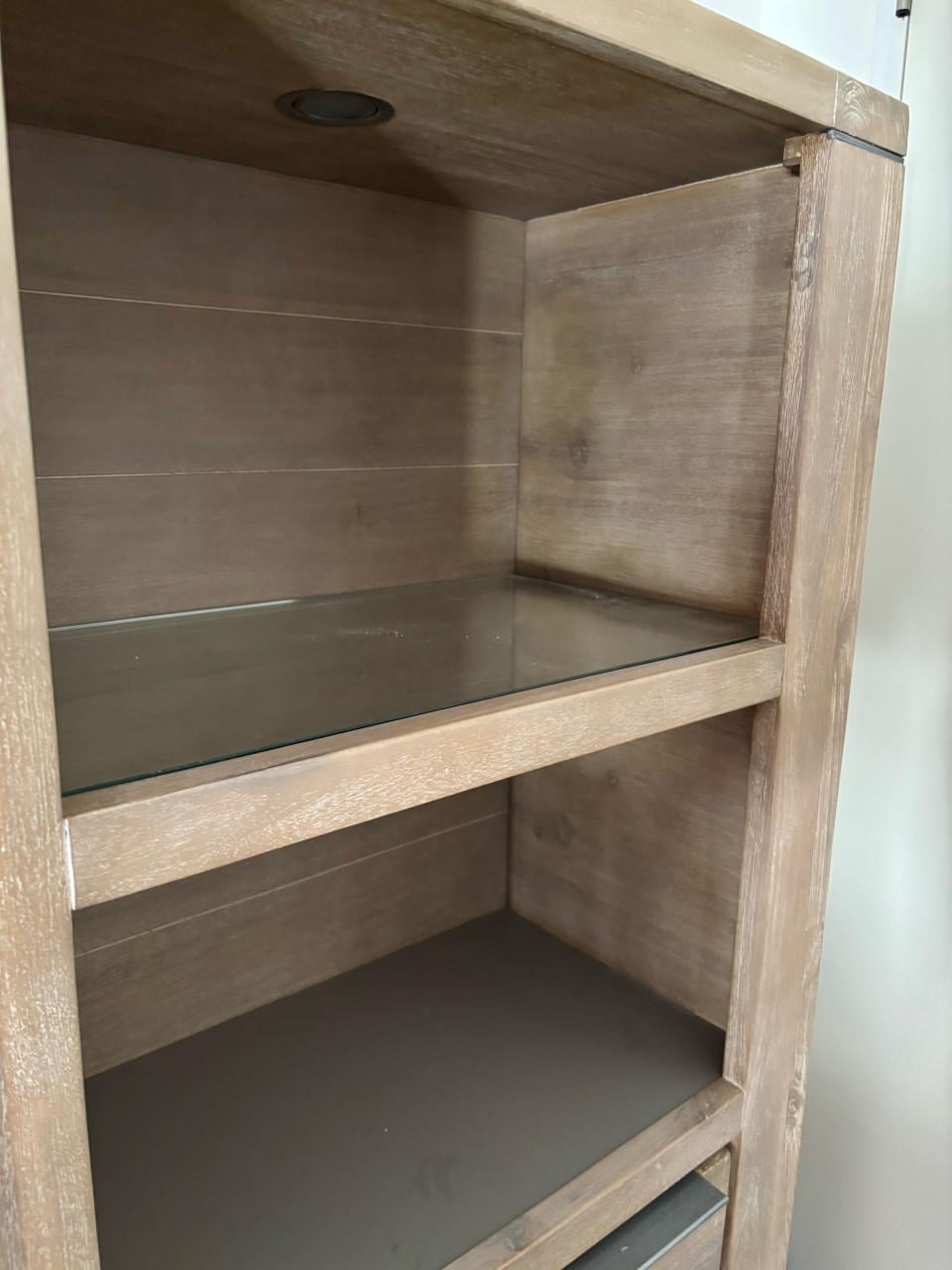 Houten kast / boekenkast met 2 lades – 165 x 70 cm